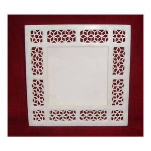 <b>Square</b> Shape <b>White</b> Marble Carving Photo <b>Frame</b> For Wholesale - Product Image 1