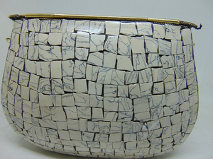 India Pearl Mosaic Metal Clutch <b>Purse</b> - Product Image 3