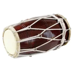 Custmise Musical Houten Punjabi Dholak Drum Indian Folk Muziekinstrument Met Huid