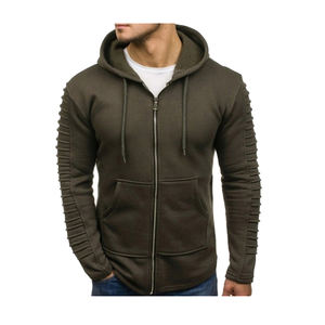Sweat à capuche double couche avec broderie de logo personnalisé, capuche double, sweat à capuche thermique pour homme, fermeture éclair intégrale, sweat à capuche thermique américain - Product Image 2