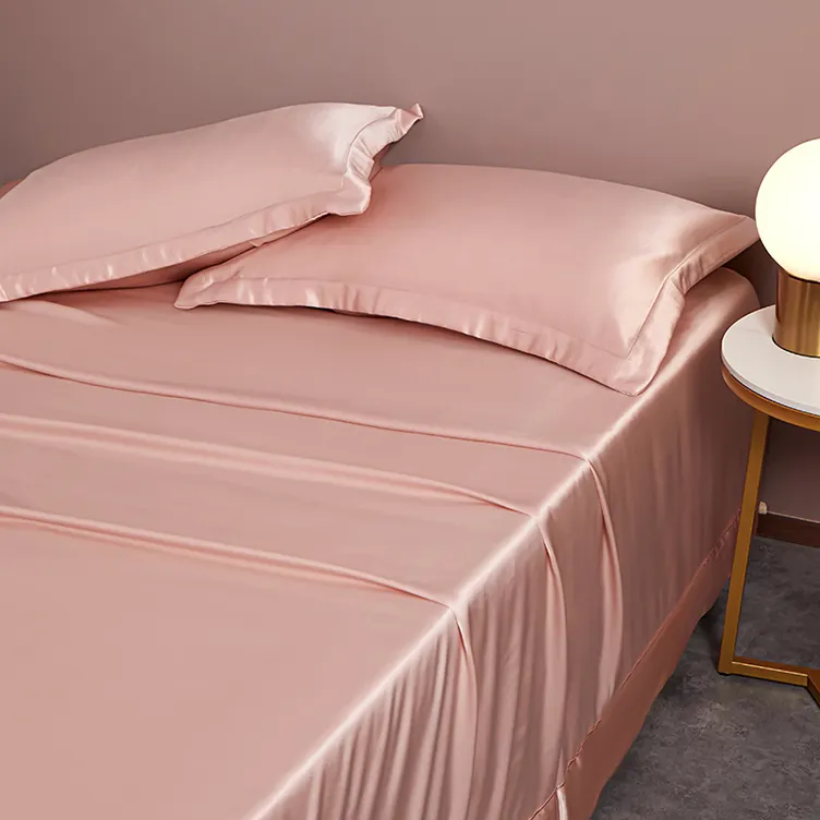 Bán Hot Fitted Tấm Ánh Sáng Màu Xanh 16/19/22momme100% Tinh Khiết Dâu Tằm Silk Bộ Đồ Giường Sheets Ga Trải Giường Lụa