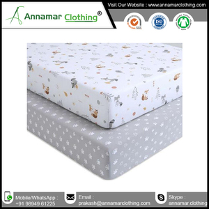 De algodón de buena calidad patrón de dibujos animados de la muselina del bebé cuna hoja aceptar personalizado - Product Image 4