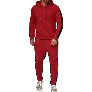Wholesale Striped Breathable Plus Size Winter Fashion Men's Tracksuits Set Pullover Hoodies with Matching <b>Jogging</b> Pants - Product Image 4