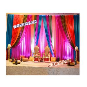 ฉากหลังงานแต่งงาน ตกแต่งเวทีงานแต่งงานแบบอินเดีย ผ้าม่านฉากหลังแบบลูกไม้ - Product Image 1