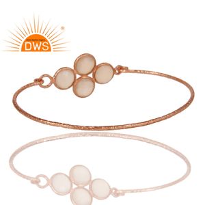 Bracelet en argent Sterling 925 plaqué or Rose 18k, bijou pour femmes, pierres précieuses, calcédoine Rose, offre spéciale - Product Image 3