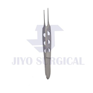 Steker tisu halus baja tahan karat <span class=keywords><strong>Forceps</strong></span> telinga <span class=keywords><strong>Bishop</strong></span> 1X2 standar Jerman untuk oftalmik dan bedah mikro