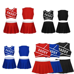 Uniformes d'équipe de danse de dessin animé, uniformes personnalisés pour jeunes/filles pom-pom girl, haut + jupe, équipement d'entraînement, vestes chauffantes, kit complet - Product Image 1