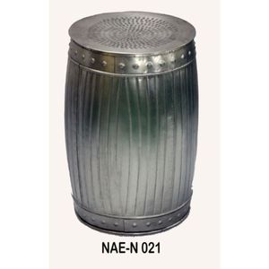 Industrial Vintage Luxury Adjustable Iron Metal Ottoman Antique Nickel Plated 45x45x50cm Home <b>Stool</b> Farmhouse Apartment Villa - Product Image 1