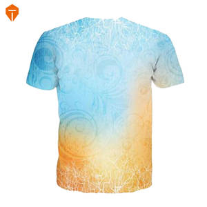 Mens Gradient Color Embroidered Casual Short Sleeve T-<b>Shirt</b> - Product Image 2