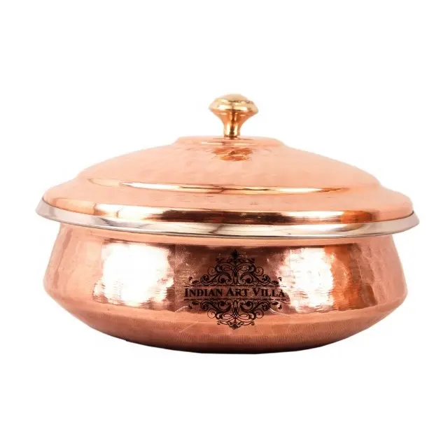 Pure Copper Steel Handi Casserole With Lid At Discount Price Copper Utensils Manufacturers & Wholesaler