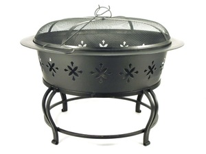 Copper and Black Iron Outdoor <b>Fire</b> Pit Round Bowl - Product Image 5