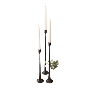 Portavelas con revestimiento negro de diseño único para decoración de sala de estar iluminación navideña decorada portavelas hecho a mano de lujo - Product Image 1