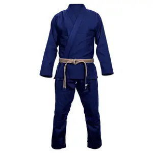 Hoge Kwaliteit Custom Logo Karate Uniform-Marineblauwe Professionele Kimono 100% Katoen Karate Uniform Past