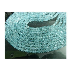 ลูกปัดพลอยบุษราคัมสีฟ้าขนาด5มม. 14นิ้ว - Product Image 1