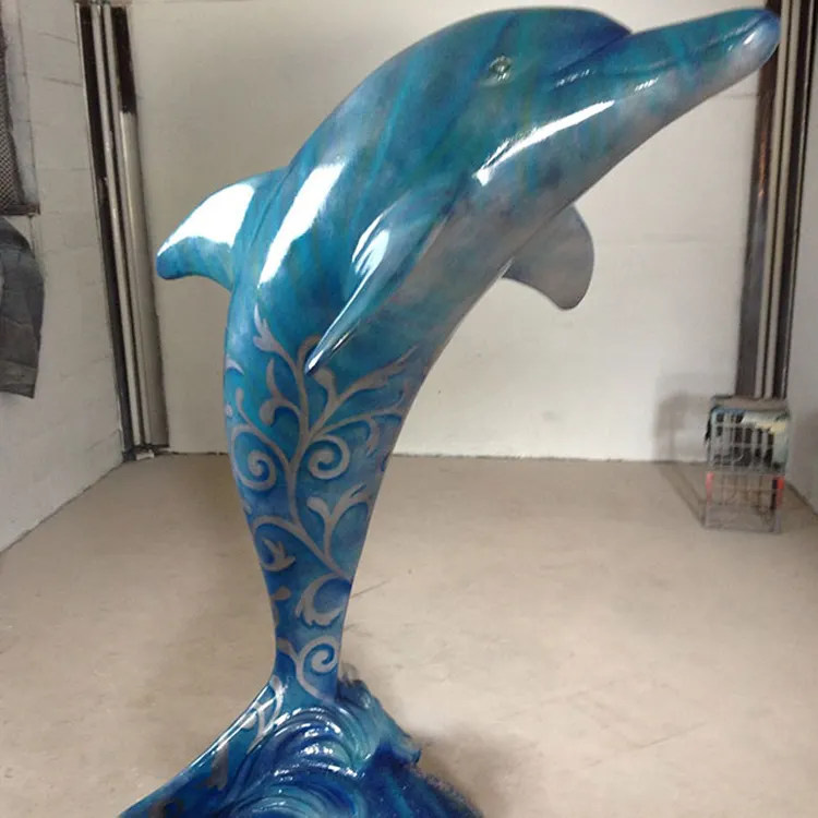 pop art sculpture outdoors life size Fiberglass dolphin sculpture for sale