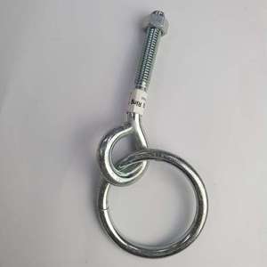 Gancho de Acero Plateado de Todos los Tamaños con Anillo de Enganche Soldado y Zincado, Perno Métrico e Imperial, Marca Hanlix, Certificado ISO 9001 - Product Image 3