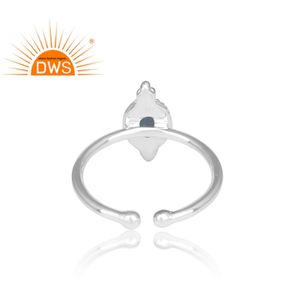 ผู้ค้าส่งเครื่องประดับ แหวนเงินแท้สเตอร์ลิงคุณภาพสูงแบบซ้อนได้ ผู้ผลิตเครื่องประดับ แหวนพลอยโทแพซสีน้ำเงินลอนดอนธรรมชาติ - Product Image 4