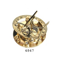 Kompas Sundial kuningan berlapis nikel antik Model bahari buatan tangan harga rendah pemasok logam ukir cetak Logo kustom