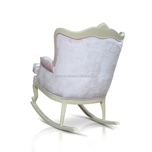 เก้าอี้โยกทารกครีมทาสีและที่นั่งสีชมพูจากเฟอร์นิเจอร์ไม้ที่ทำด้วยมือที่ทำจากอินโดนีเซีย - Product Image 5