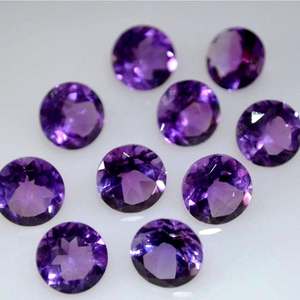 Vente en gros de cabochon de pierres précieuses en vrac de forme ronde améthyste à facettes pour la fabrication de bijoux naturels de bonne qualité par carat - Product Image 4