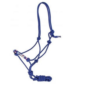 Top Trending Blue Nylon Beaded Rope <b>Halter</b> With Matching Lead Wholesale manufacturer - Product Image 1