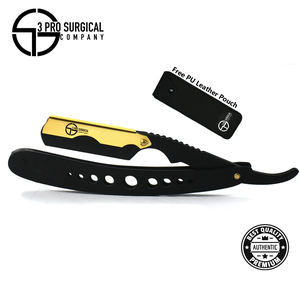 Maquinilla de afeitar de barbero de hoja única clásica Clip de metal negro y dorado - Product Image 6