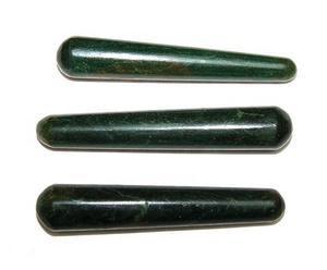 HealingสีเขียวหยกหินเรียบนวดจุดWands - Product Image 1
