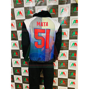 Survêtement d'hiver décontracté pour hommes avec capuche confortable avec poche kangourou manches longues en polyester/coton noir - Product Image 4