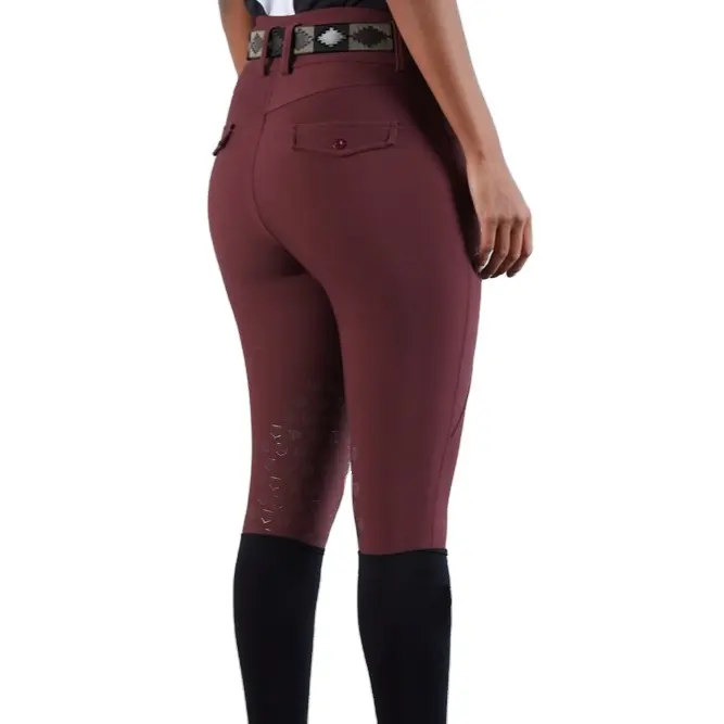 Soft Fabric Breeches Breathable Riding Tights Fitness Leggings Horse for Ladies Skin-friendly Pants with Phone Pockets