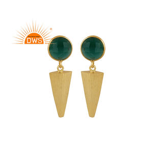 Pendiente colgante de piedras preciosas de ónix verde Natural de Plata de Ley 925 para mujer, joyería para mujer, regalo para ella - Product Image 1