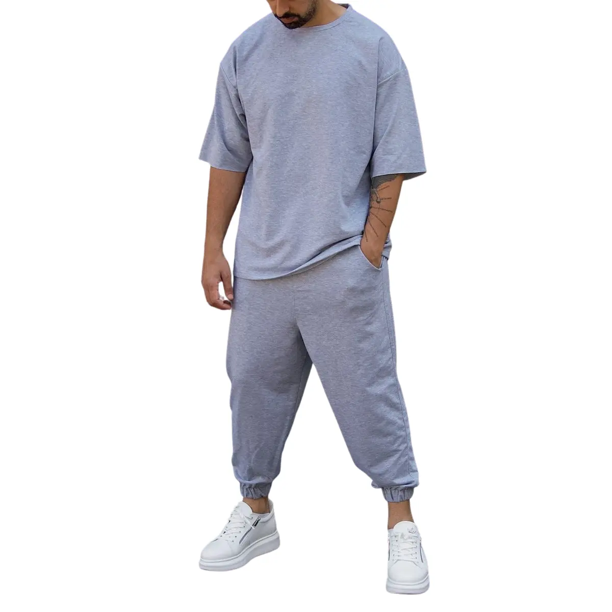 oversize organic cotton high quality men tracksuit elastic style good best price wholesale offer new trend 2022