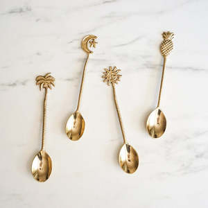 Cuillère à fourchette en laiton, 4 pièces différentes tailles, cuillère à fourchette pour la vaisselle décorative, meilleur poli pour emballage personnalisé cuillère en laiton - Product Image 3