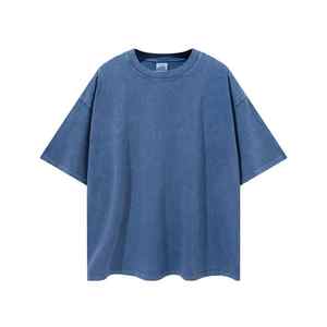 T-shirt pour homme personnalisé, délavé à l'acide, streetwear, surdimensionné, vintage, délavé avec logo, fabricant OEM - Product Image 4