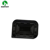 Récolte J-85 Rectangulaire Jetable Noir En Plastique Sushi Pour Aller Boîte