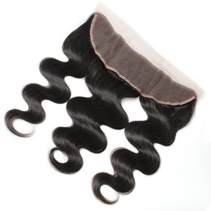 Extensiones de Cabello Remy Indio Sin Procesar, con Doble Trama a Máquina, Cierre de Encaje, Sin Enredos, Tacto Suave, Color 1B, Ondas Sueltas Súper Rizadas - Product Image 2