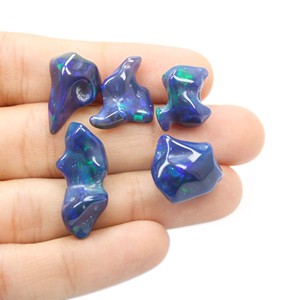 Ethiopian Natural Blue <b>Fire</b> Opal Black Cabochon Smooth Crystal Ruby Gemstone for Jewelry Making Loose From Ethiopia - Product Image 1