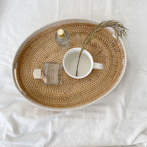 ถาดหวายทรงกลมสานมือ,ถาดชาธรรมชาติสำหรับขายส่ง - Product Image 3