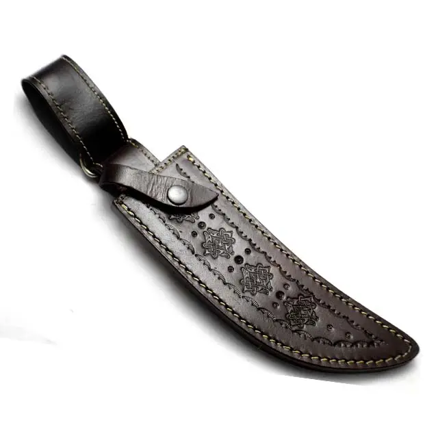 High Quality Low Price OEM Rich Grain Textured Leather Sheath for Fixed Blade Bowie Knives
