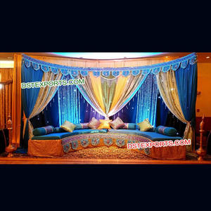 Sangeet-escenario de boda musulmán, escenario de noche de boda colorido, Walima paquistaní - Product Image 1