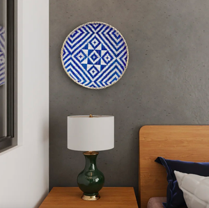 Easter Vibe Decor Bamboo Plate Placemat; Bamboo Colorful Handwoven Boho <b>Wall</b> Hanging Decor Tray Basket From Vietnam - Product Image 2