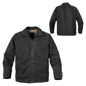 Chaqueta de lona OEM/ODM personalizada para hombre, ropa de calle pesada a la moda, con cremallera, de algodón, para trabajo, precio barato - Product Image 4