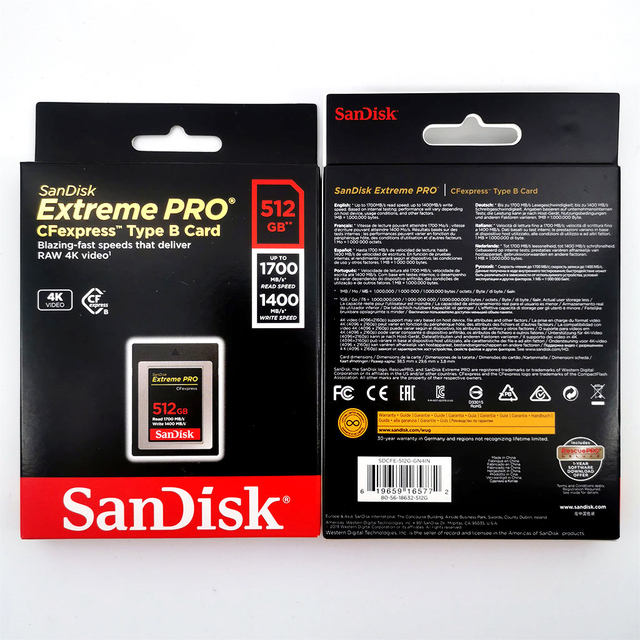 SDCFE-512G SanDisk Extreme PRO CFexpress Card Type B R1700/W1400 512G