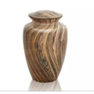 Urnes de souvenir de crémation en métal en laiton de haute qualité les plus solides avec des fournitures funéraires de bande de gravure - Product Image 1