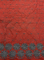 Conjunto de ropa con bordado de Dubái para mujer, tejido de encaje de gasa de algodón suizo para fabricante y proveedor de ropa, color rojo, novedad de 2023