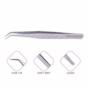 Stainless Steel Eyelash Extension Tweezer in Mirror Polish Color Private Label, Volume Str Angle 12mm 35 Tweezer for Eyelashes - Product Image 1
