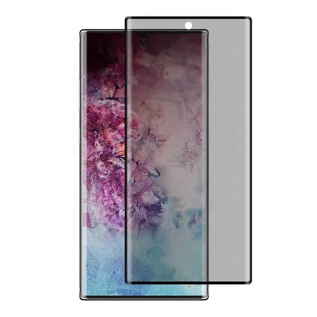 En çok satan kavisli kenar Anti parlama gizlilik temperli LCD cam Samsung Note10 not 10 artı 0.33mm 2.5D 9H ekran koruyucu