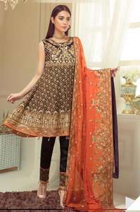 Costume de Kurti noir brodé, conception personnalisé, combinaison pantalon de guerre civile, vente en gros - Product Image 5