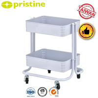 Chariot de rangement utilitaire à quatre roues personnalisable en gros, conteneur roulant portable et mobile pour le rangement domestique en bois et plastique
