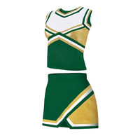 Seragam Cheerleading Pendek Desain Cetak Logo Nyaman Bahan Polyester 100% Bernapas Warna Kustom Berkualitas Profesional
