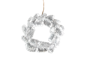 Ornement de noël rond en métal, DESIGN de pomme de pin, décoration de noël en métal de haute qualité - Product Image 1